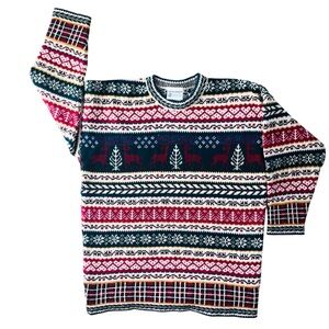 Laura Ashley Festive Red and Green Sweater